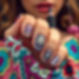 Colorful bohemian nail sticker designs showcasing intricate patterns