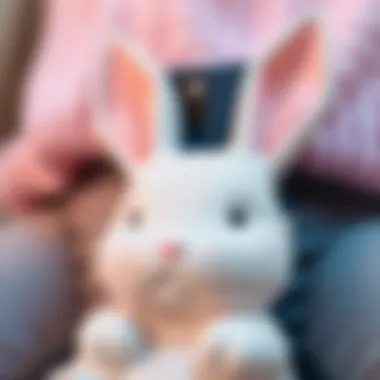 Intricate Design Features of Bunny Phone Holders Close-up of a bunny phone holder showcasing its design details