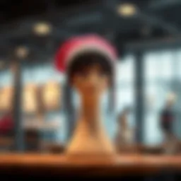 Stylish canvas wig stand showcasing versatility
