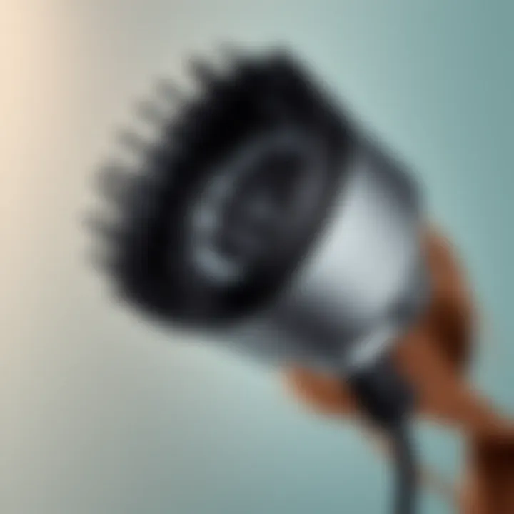 Close-up of a high-tech collapsible hair diffuser highlighting its innovative features.