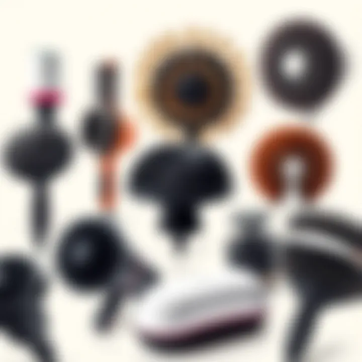 An array of different collapsible hair diffusers available in the market.