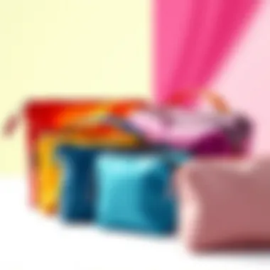 Diverse Range of Folding Makeup Bags Variety of folding makeup bags in vibrant colors