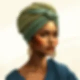 Historical representation of wet hair turbans used in various cultures