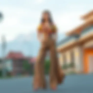 Cultural Aesthetics in Flowy Pants Cultural influence depicted through artistic flowy pants designs reflecting global fashion trends.