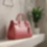 Stylish handbag display on a bedroom wall