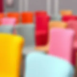 A selection of stylish elastic chair covers in various colors