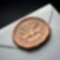 An elegant embossed envelope seal featuring intricate designs