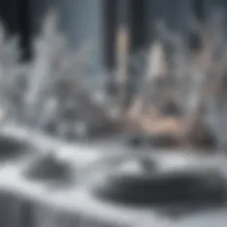 Elegant winter wonderland table setting with a snowy theme