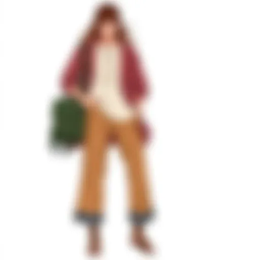 Stylish bohemian work outfit featuring layered fabrics and unique patterns
