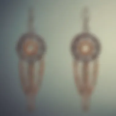 Intricate Earrings Featuring Chain Designs An artistic display of finished earrings crafted with intricate chains, highlighting creative designs