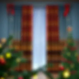 Luxurious Christmas-themed blackout curtains with intricate patterns