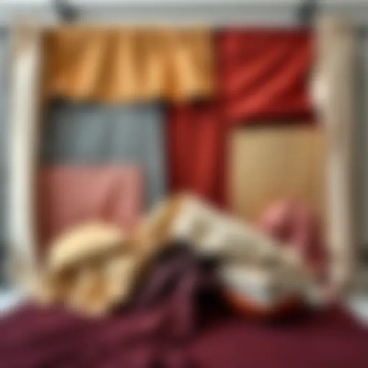A creative arrangement of various backdrop materials and textures