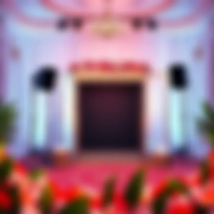 A well-set photo booth area with an ideal backdrop for a celebration
