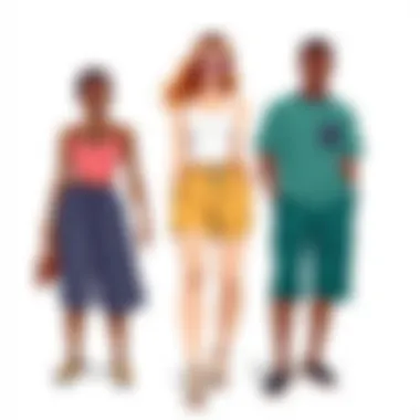 Body Variability with Elastic Waist Wide Leg Shorts Diverse body types showcasing elastic waist wide leg shorts.