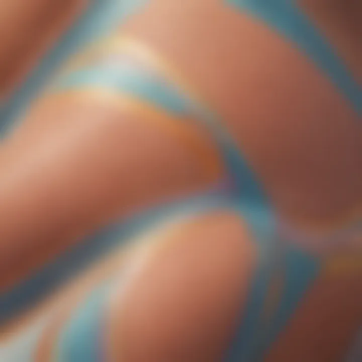 Close-up of fabric textures used in swimsuits