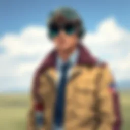 Classic pilot uniform showcasing intricate details