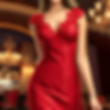 Flattering Red Lace Elegance Elegant red lace dress showcasing a flattering silhouette