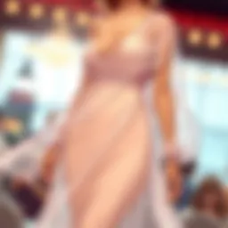 Elegant sheer dress showcasing delicate fabric draping