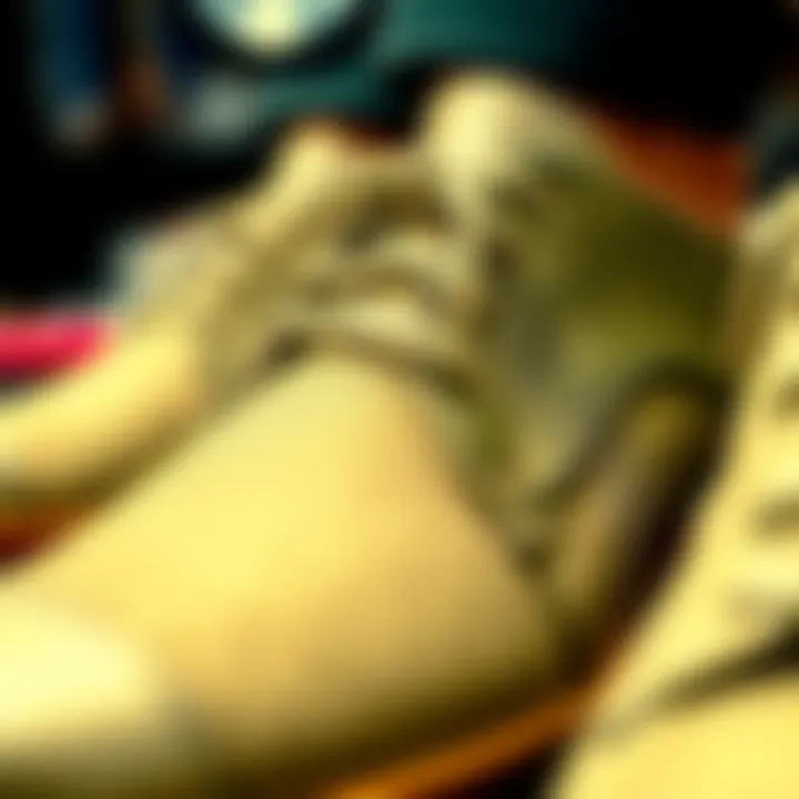 Close-up of finely crafted shoe materials