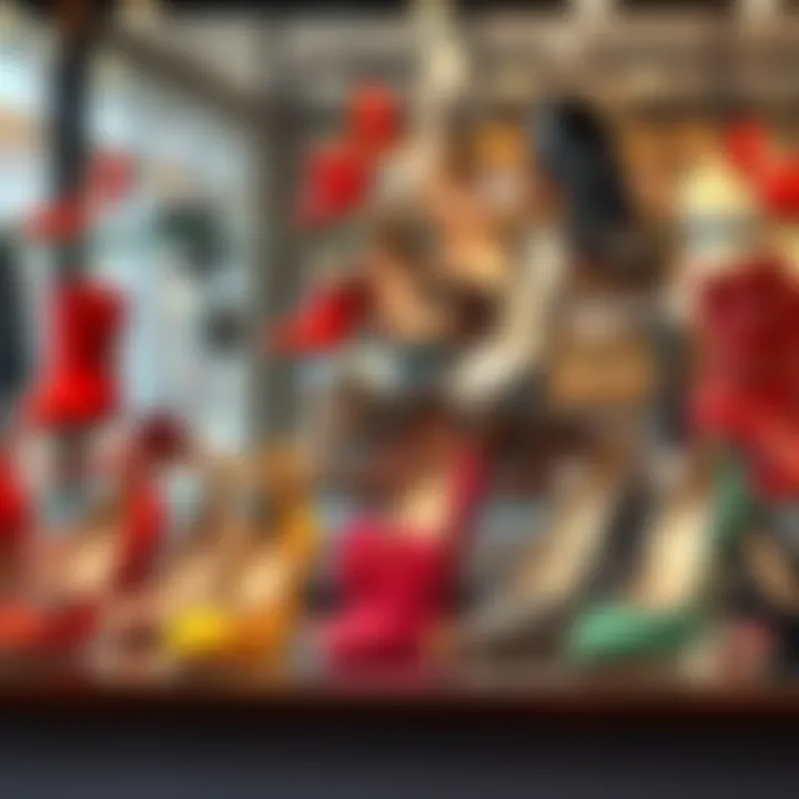 Elegant footwear display showcasing diverse styles