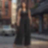 Elegant plus size palazzo pants jumpsuit showcased in a chic urban setting