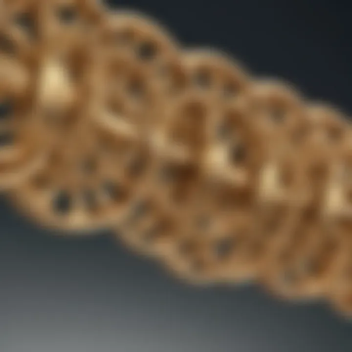 Close-up view of intricate Xuping gold chain design