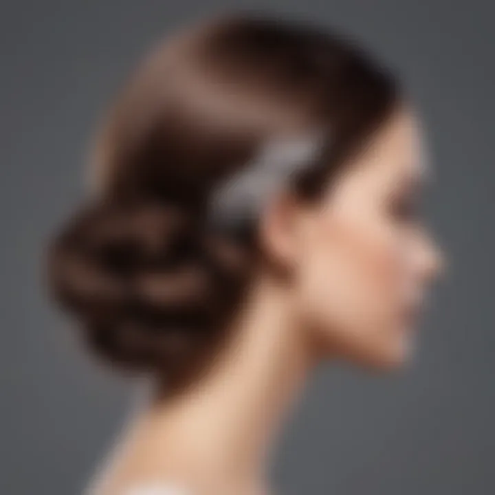 Elegant hairstyle featuring a French concord curved hair clip