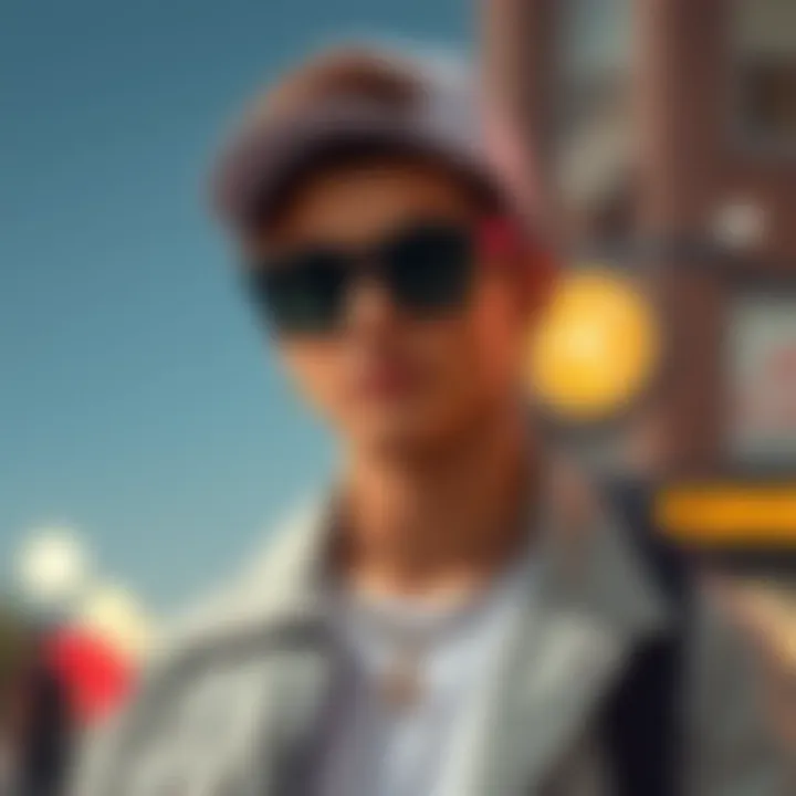 Fashion-forward individual showcasing self-adhesive bling in casual wear