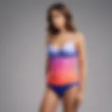 Elegant ombre tankini showcasing color transitions