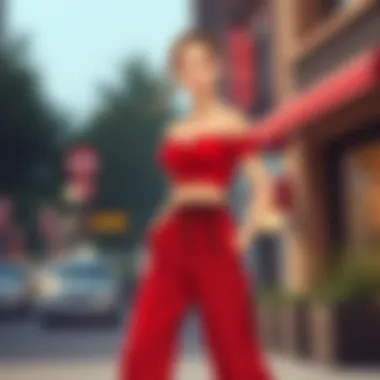 Exploring the Red Crop Top and Pants Set: A Fashion Essential Summary