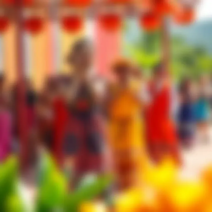 A cultural celebration featuring traditional colorful dresses