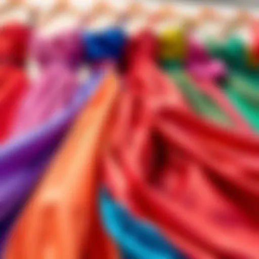A vibrant array of colorful fabrics draped elegantly