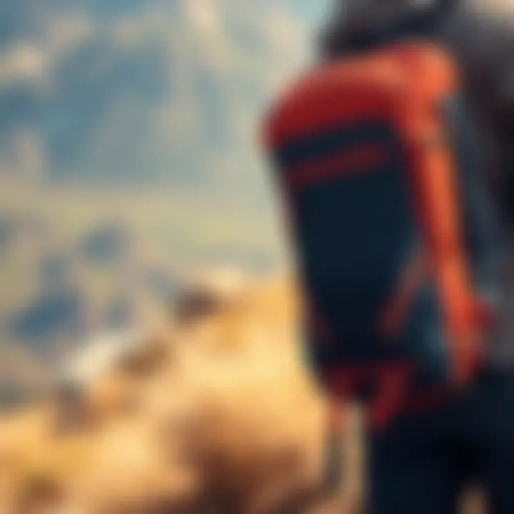 Backpack in use during an outdoor adventure
