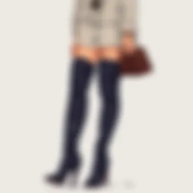 Stylish Ensemble with Wide Calf Thigh High Boots Elegant wide calf thigh high heel boots paired with a stylish outfit