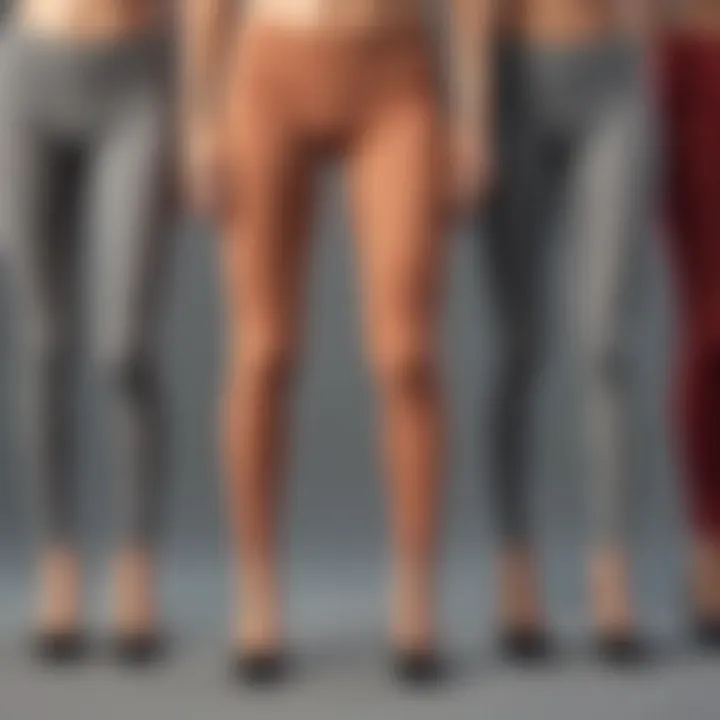 Illustration of various fabric types used in fleece lined leggings