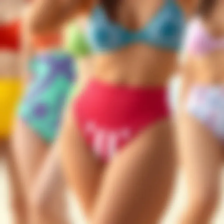 Variety of high waist bikini bottoms in vibrant colors