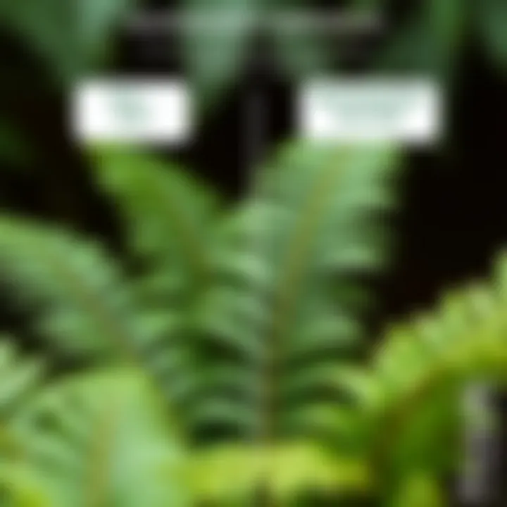 Comparison chart of maintenance requirements for real and imitation Boston ferns
