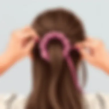 Demonstration of large hair ties holding thick hair securely