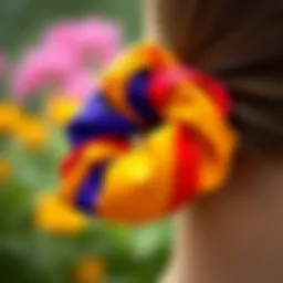 Stylish large hair tie showcasing vibrant colors