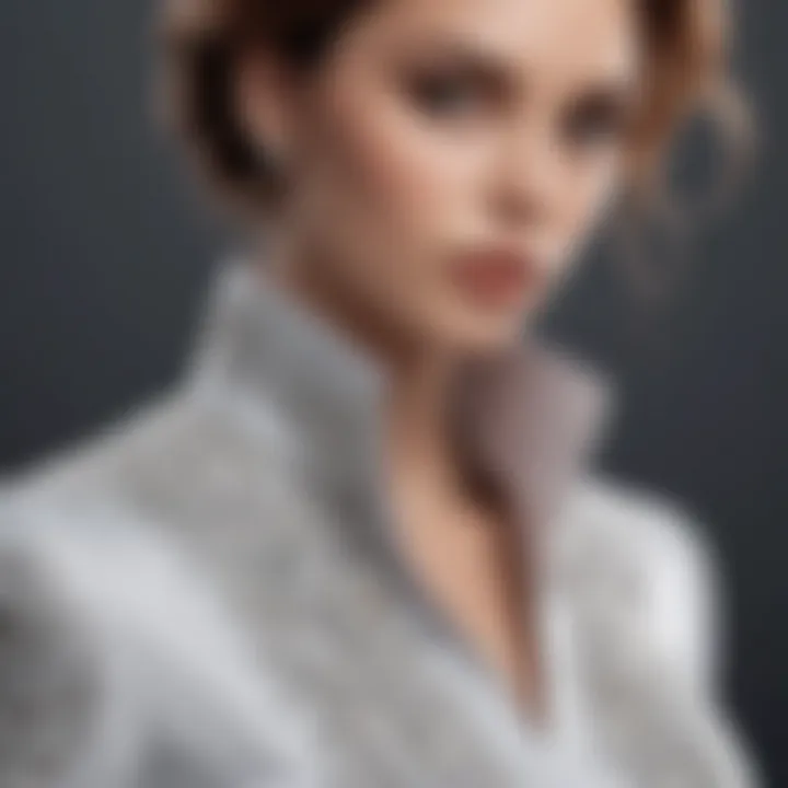 Close-up of luxurious fabrics used in ladies formal blouses, highlighting texture and quality.