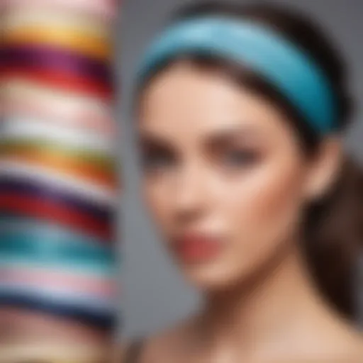 Elegant microfiber headbands showcased in a diverse range of colors and styles.