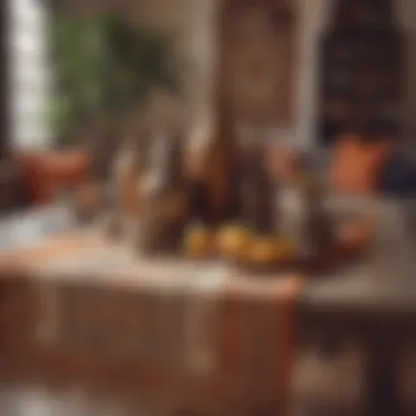 Styled Living Space with Moroccan Table Runner A beautifully styled living space featuring a Moroccan table runner