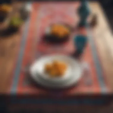 Vibrant Moroccan Table Runner Vibrant Moroccan table runner displayed in a stylish dining setting