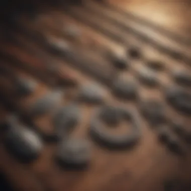 A collection of various Norse Viking necklaces displayed on a wooden surface, highlighting different styles and motifs.