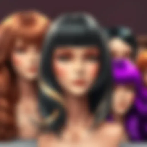 Diverse styles of ready-to-wear wigs showcasing texture and colors