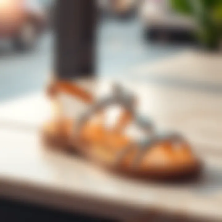 Rhinestone sandals on a stylish surface, highlighting their versatility.