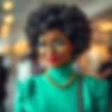 Elegant short afro wig showcasing graceful curls