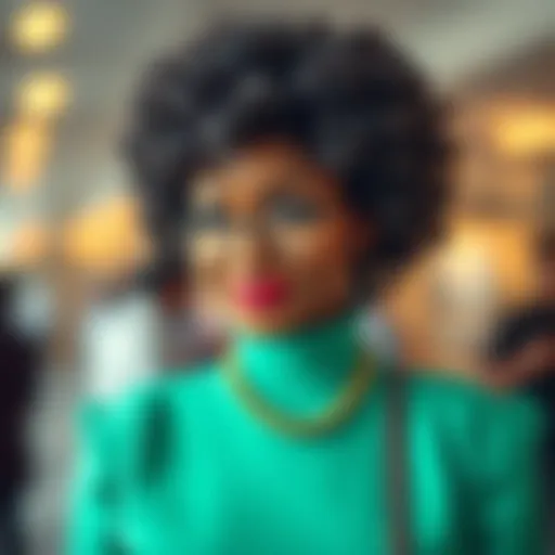 Elegant short afro wig showcasing graceful curls