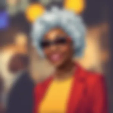 Senior woman confidently wearing a chic short afro wig