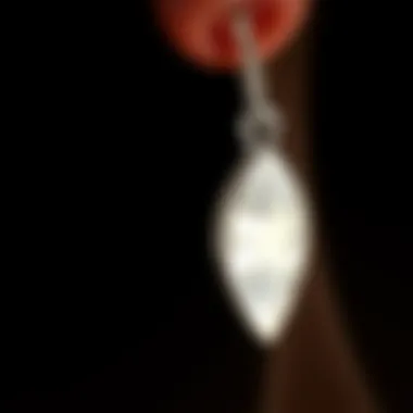 Close-Up of Shimmering Sterling Silver Earring Close-up of a shimmering sterling silver earring reflecting light
